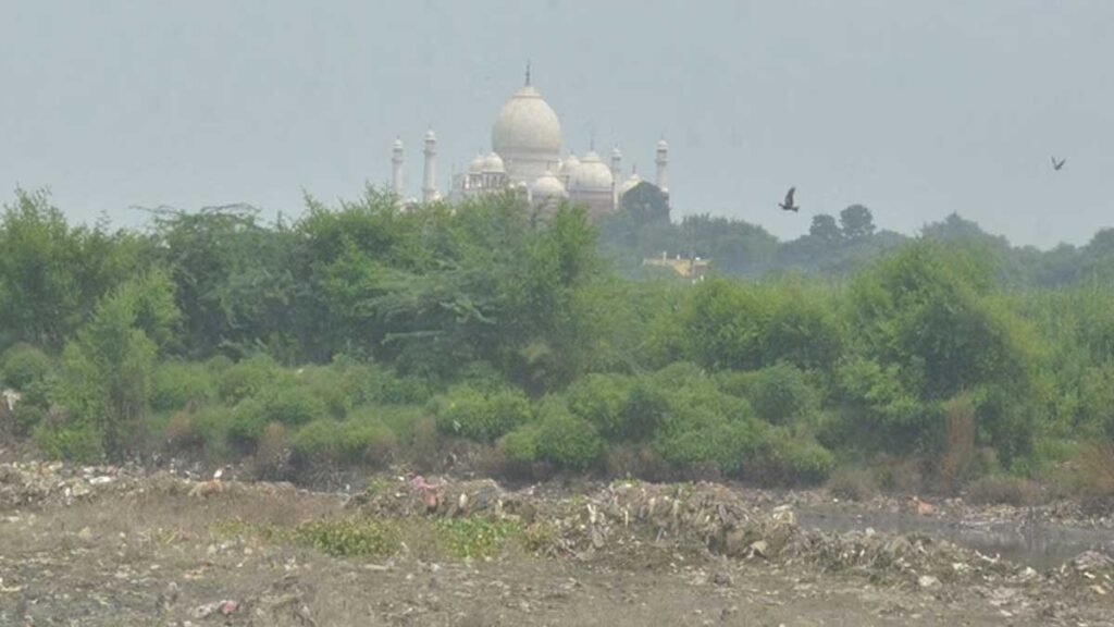 ताजगंज के बीच से गुजरता गंदा नाला