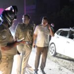 ayodhya accident news police car trailer si death