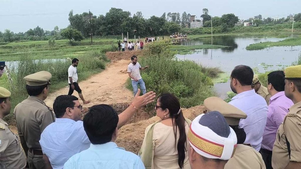 gagan river temporary bridge moradabad