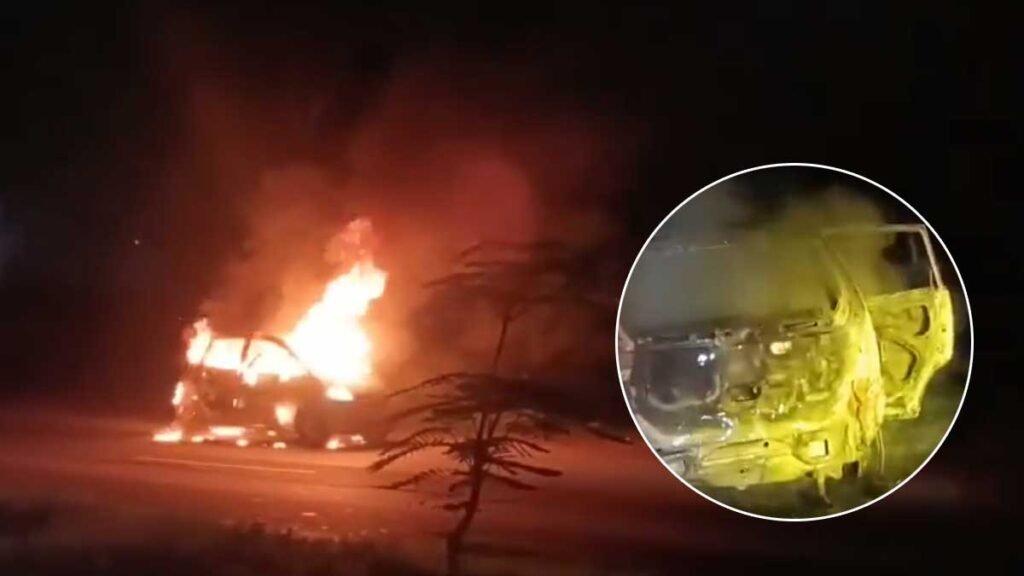 चलती कार बनी मौत का ताबूत: लखनऊ में जिंदा जला युवक, ड्राइविंग सीट पर मिला सिर्फ कंकाल!
