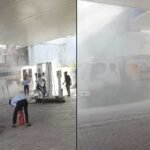 agra petrol pump fire tanker employees control fire