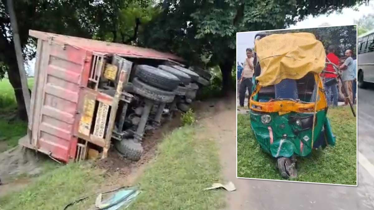 breaking news sambhal dumper tempo accident 4 dead 6 injured