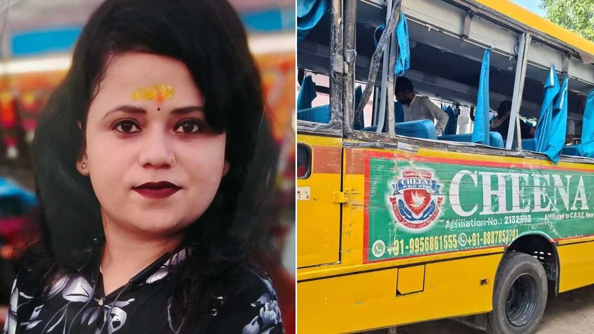 Kanpur Road Accident school bus dumper teacher death 10 injured
