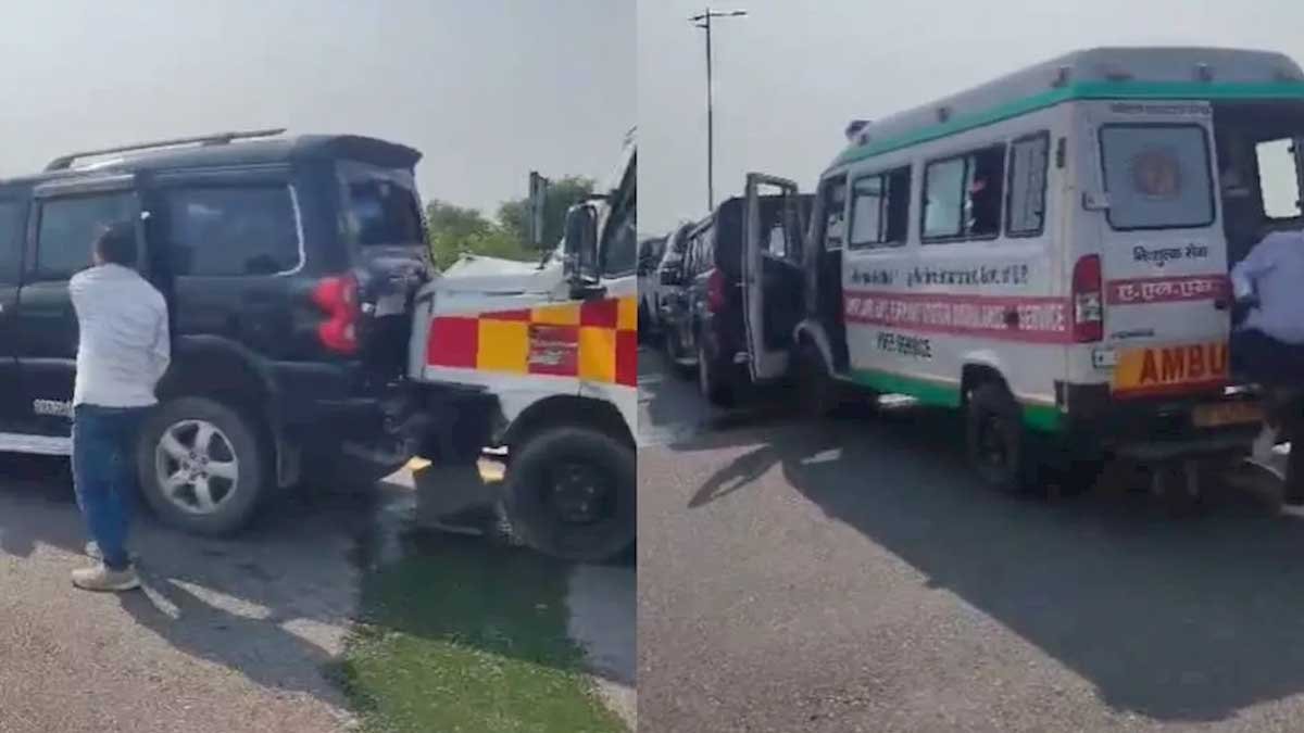 rahul gandhi convoy purvanchal expressway up accident